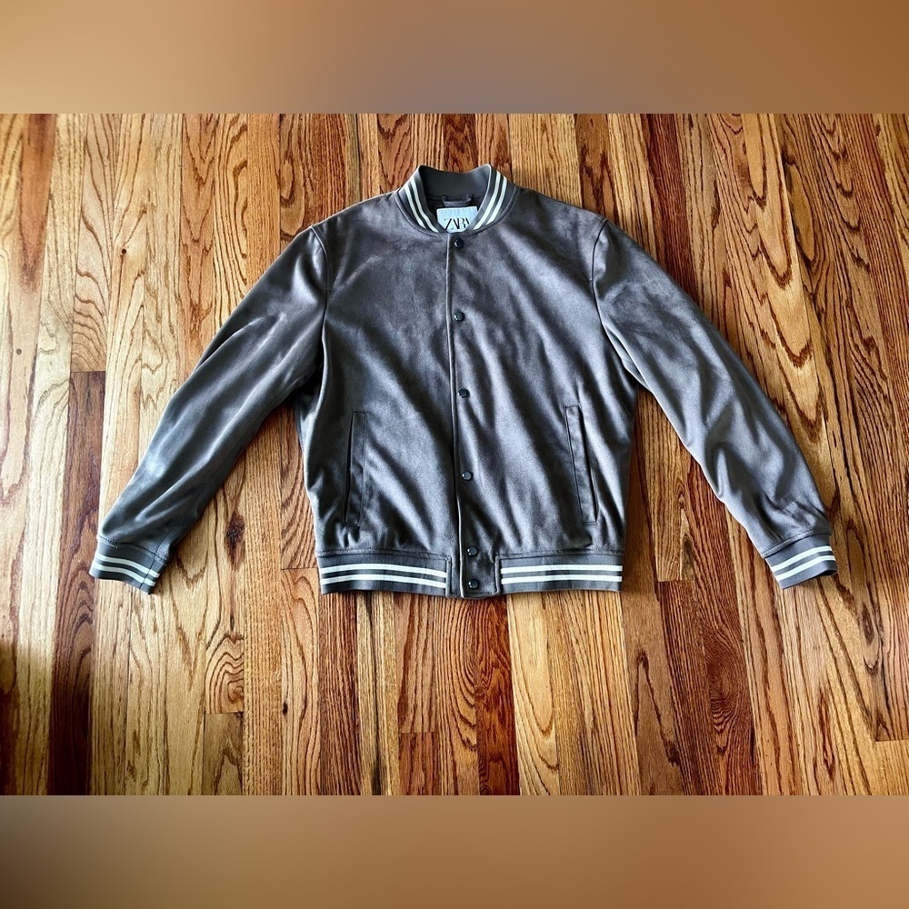 Zara Mens Suede Bomber jacket - Large - EUC